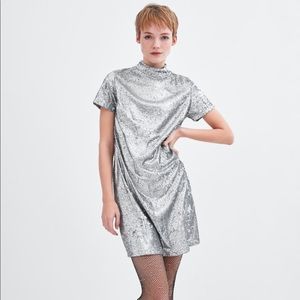 Zara, silver sparkly dress